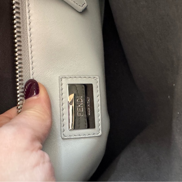 Fendi Gray/Blue Peekaboo Handbag with 2 Shoulder straps - Picture 7 of 12